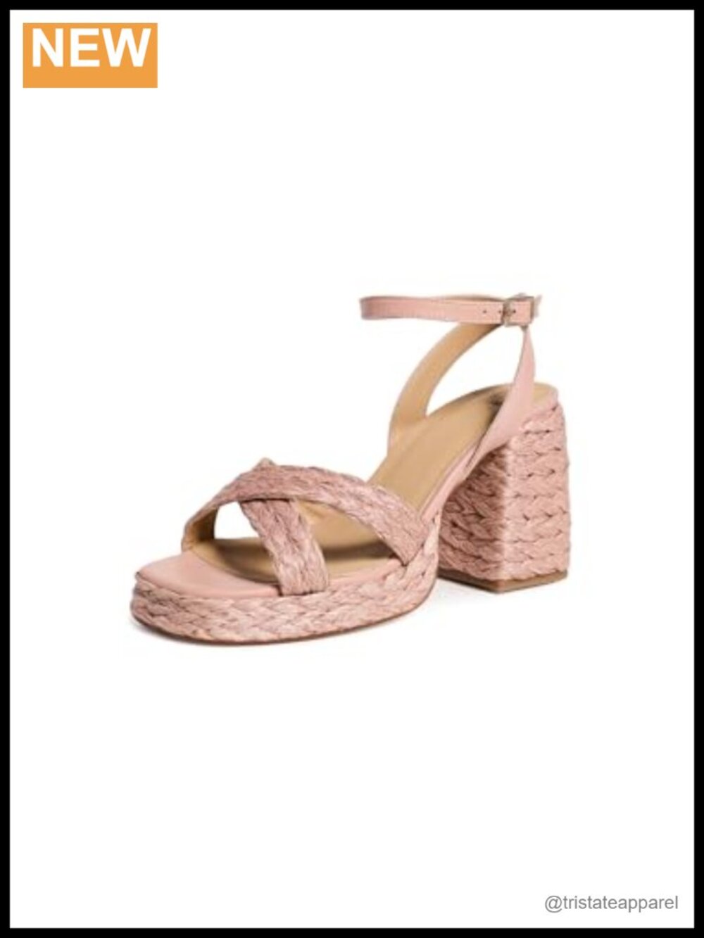 Platform Espadrilles Raffia Ankle Strap Block Heel Open Toe Sandals